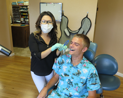 Cole is comfortable now getting dental x-rays