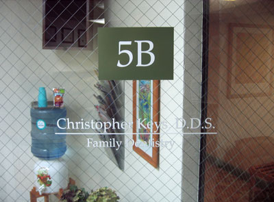 The door of the Dr. Keys dentist office waiting room in Santa Cruz